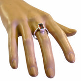 Ayesha Red Solitaire Ring for Women in Silver